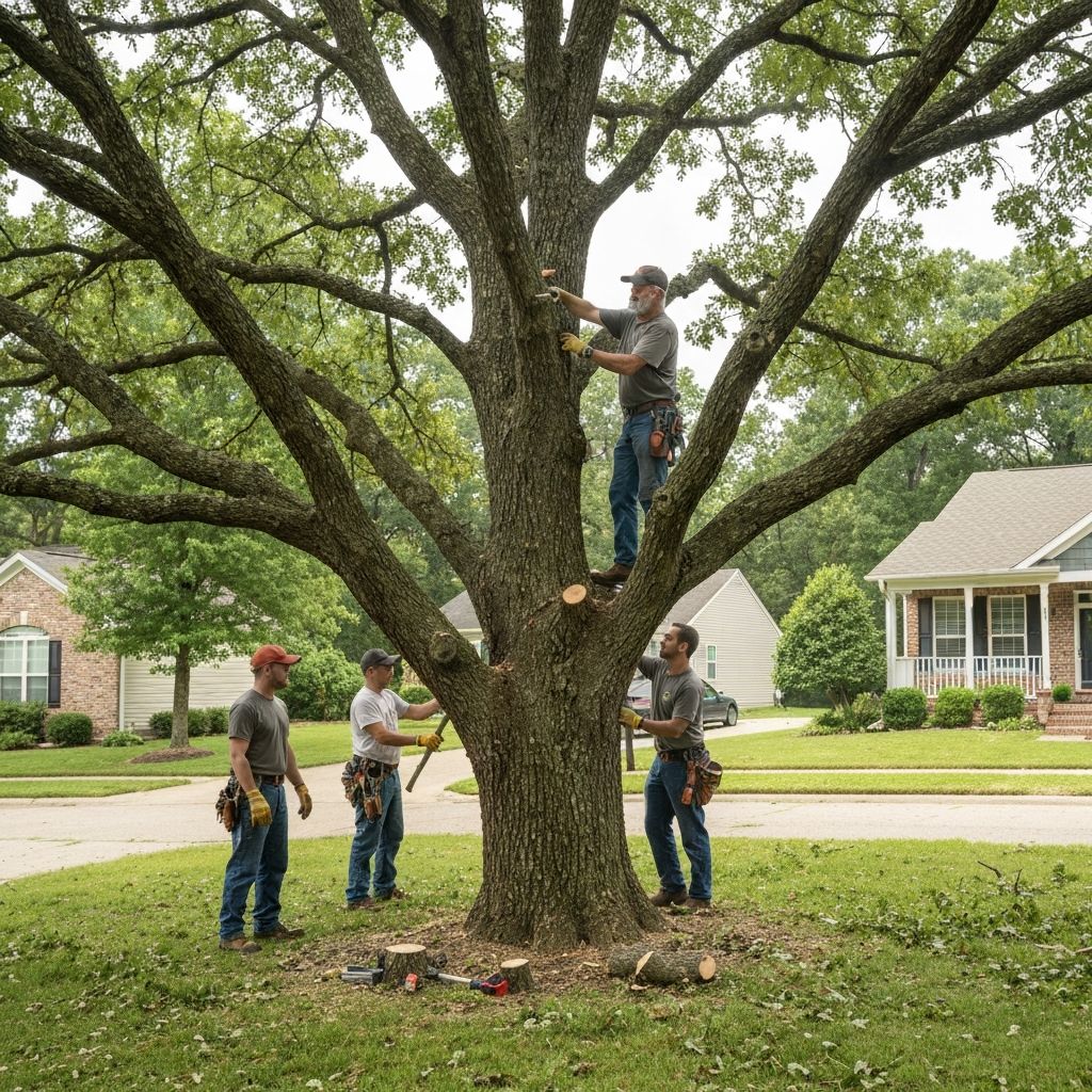 Tree service crew at work